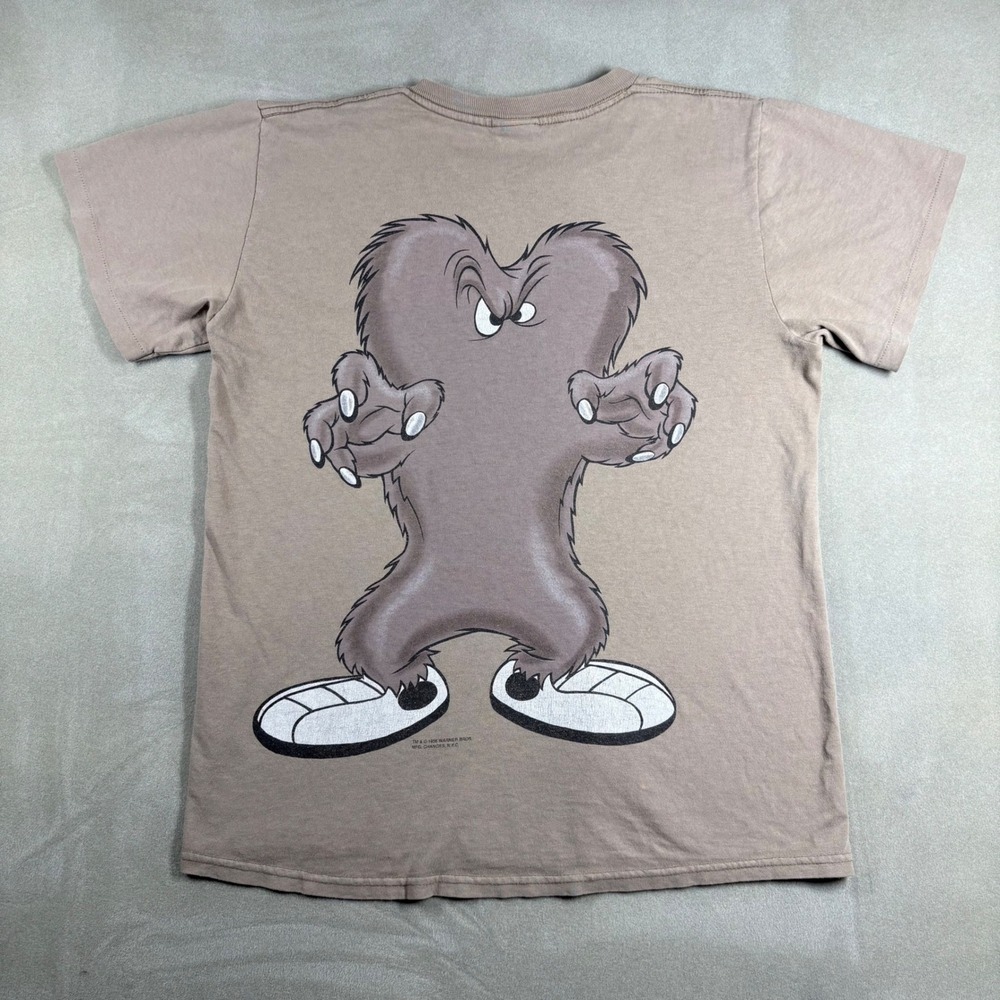 Vintage 90s Warner Bros Gossamer Hairy Monster T-Shirt Changes Tan Mens M 1996